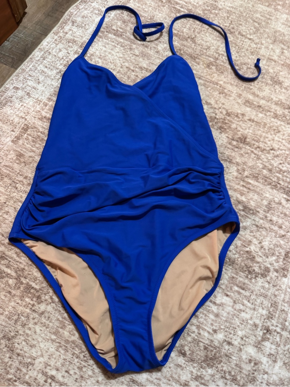 J. Crew Royal Blue Swimsuit with Tan Lining